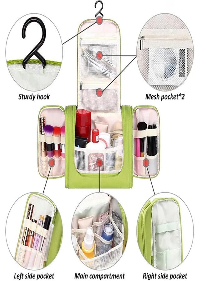 STESHWK Large Hanging Toiletry Bag for Men Women Travel Toiletry Organizer Makeup Bag with Hook, Waterproof Bathroom Toiletry Bag (Green) - Image 3